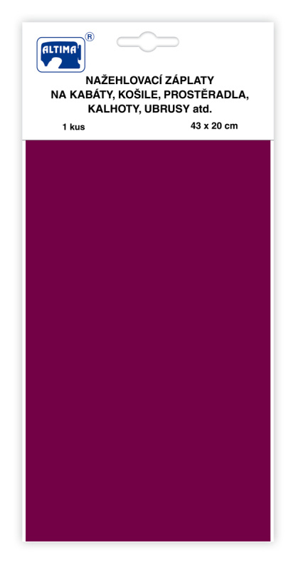 Nažehlovací záplaty jednobarevné velké - vínová - visačka